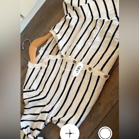 GAP Classic Striped Sweater Cardigan size large blk & white 100% cotton vintage - Picture 5 of 6